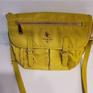 Crossbody Shoulder Bag Paris75  Nylon Leather Olive